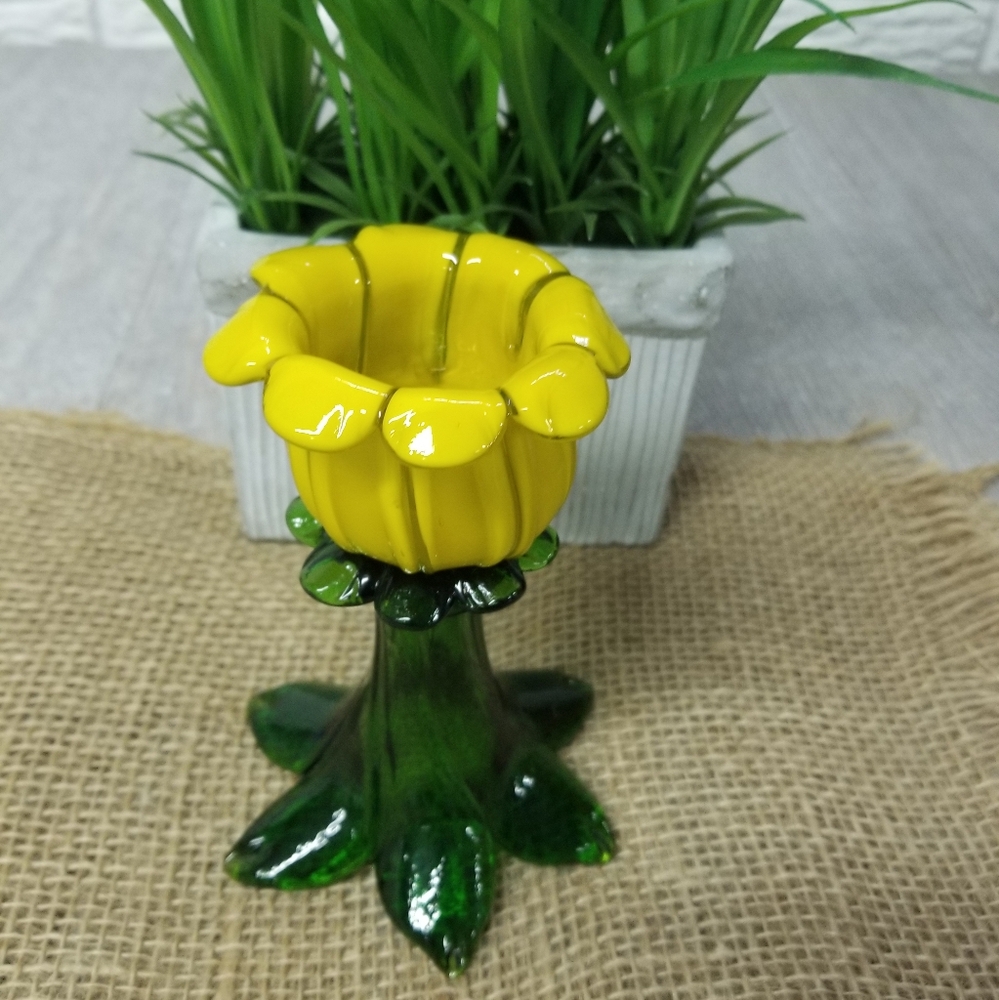 Handblown Glass Flower Decor
